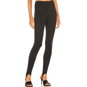 Free People Womens Medium Pants High Rise Ponte Knit Stirrup Black Stretch